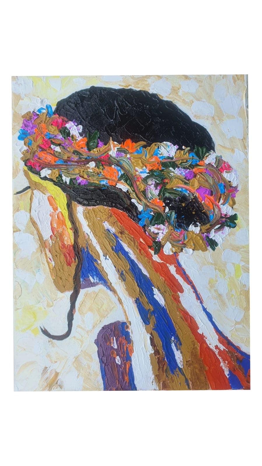 Student acrylic artwork with expressive texture