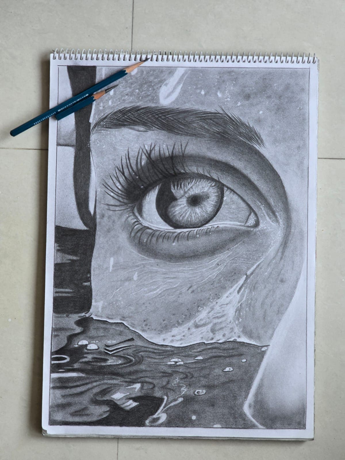 Graphite pencil shading study of light and shadow