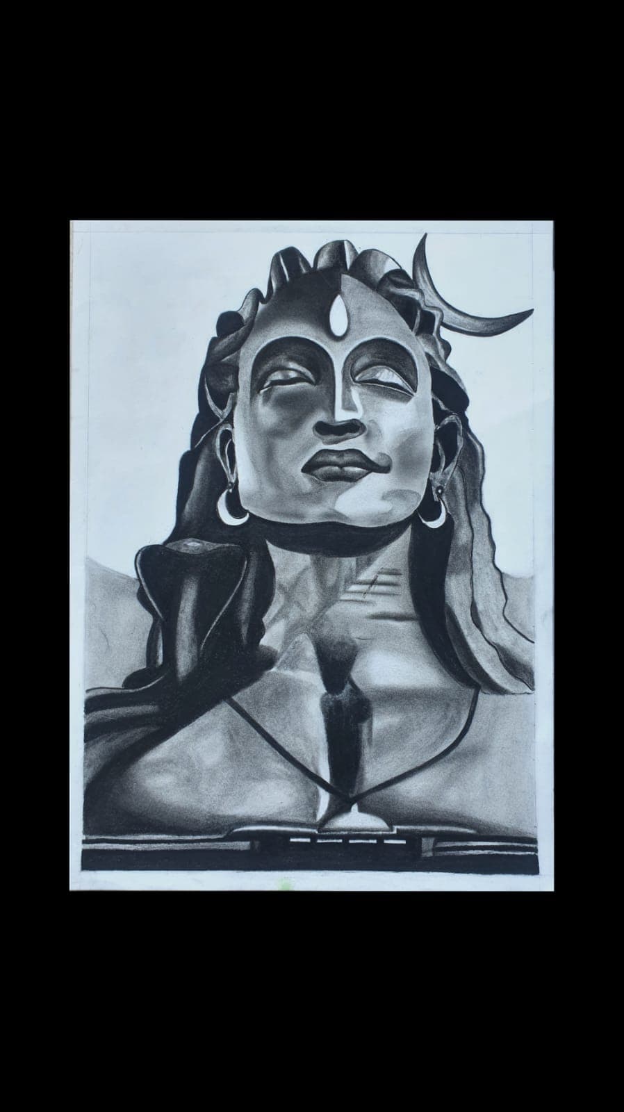 Charcoal art piece with soft smudged shading
