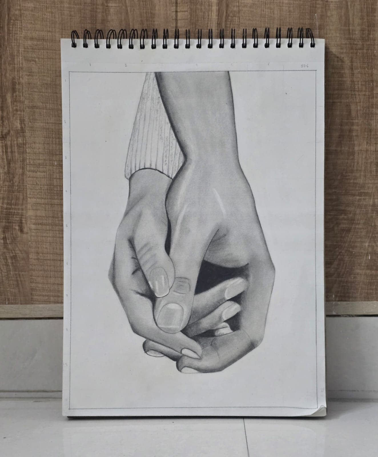 Detailed pencil sketch showing gradient shading technique
