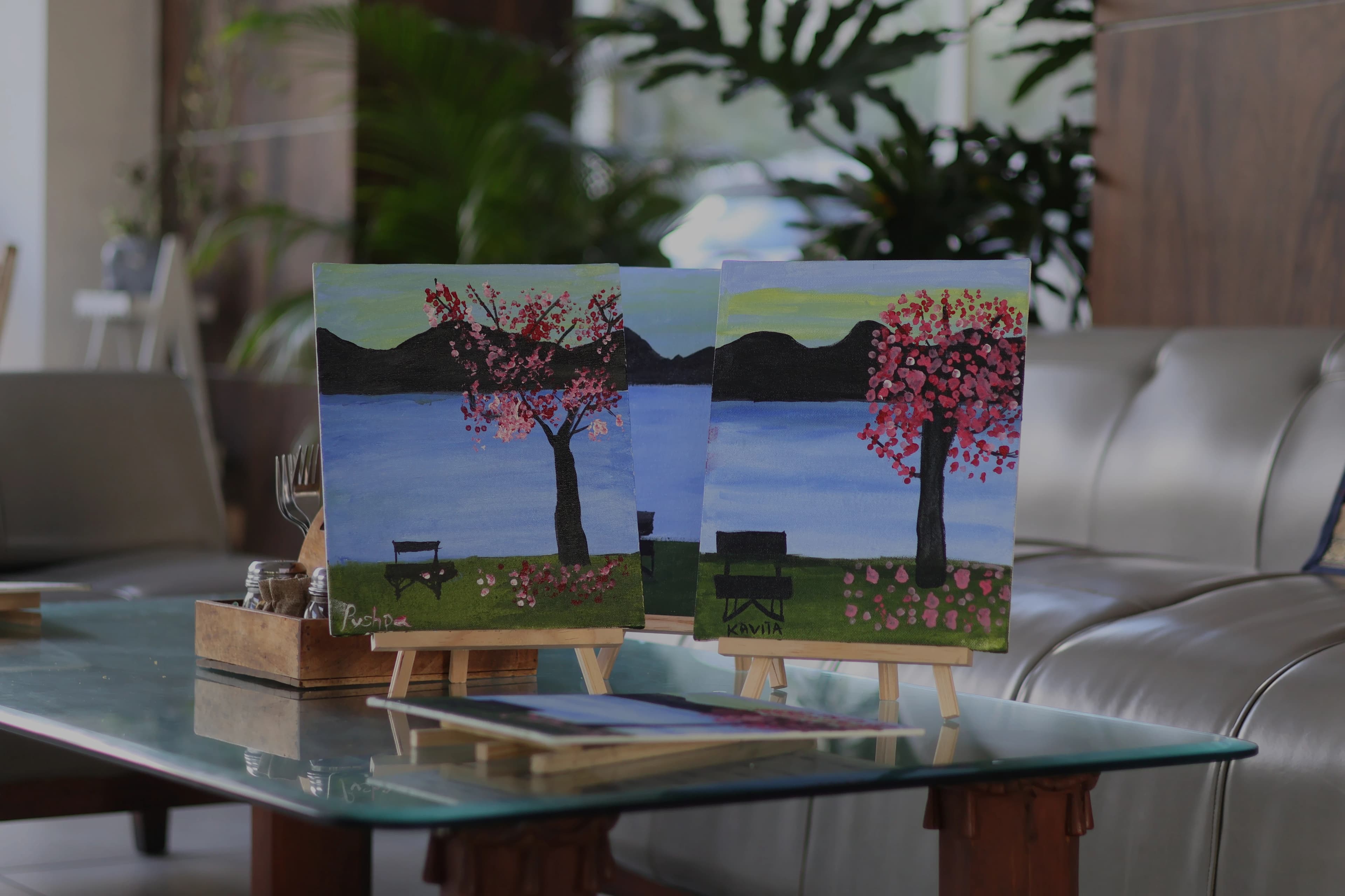A detailed illustration showing the quiet, intentional focus of a senior artist at work